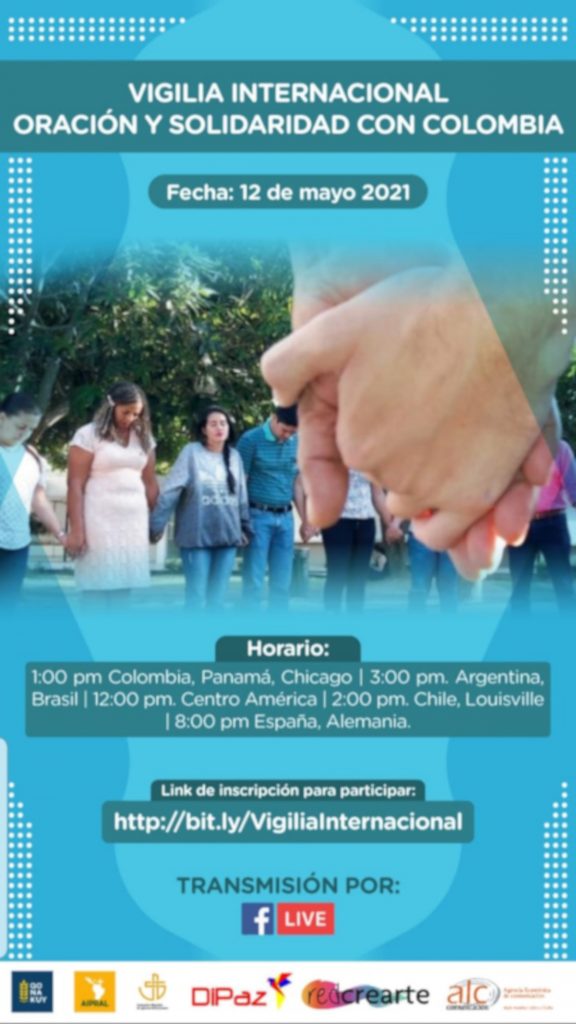 Vigilia internacional Dipaz se une a la Vigilia Internacional de Oración y Solidaridad por Colombia