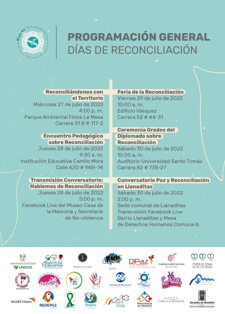 Evento Antioquia III versión estrategia "Días de Reconciliación" del 27 al 31 de julio de 2022