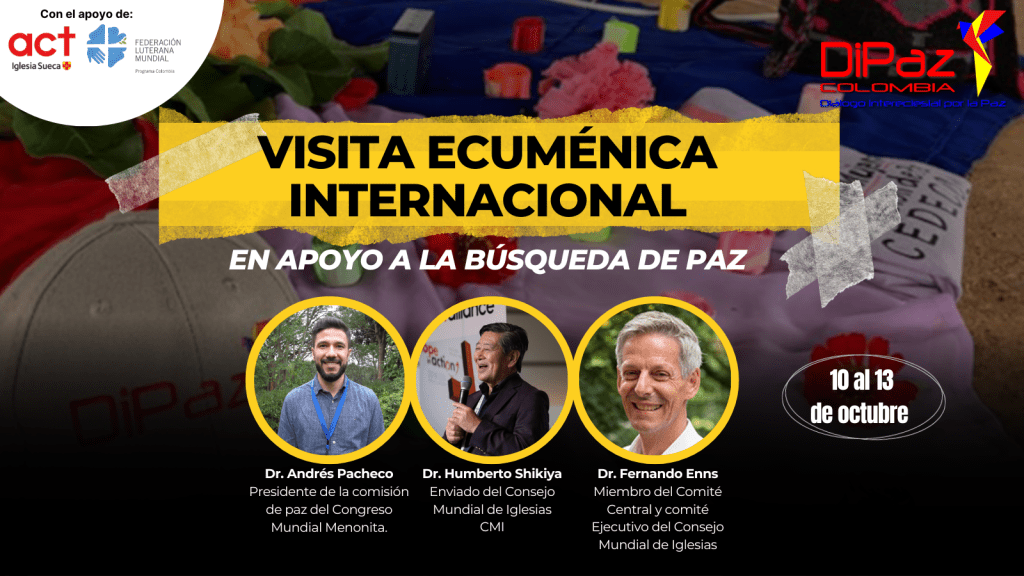 Blue and White Material Design Style Minimalist Twitter Post Visita Ecuménica Internacional de apoyo a la búsqueda de paz